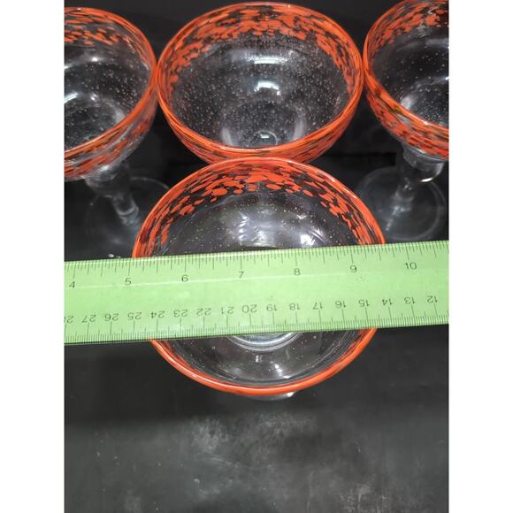 Artland Confetti Bubble Glass Margarita Mexican Glasses, Set of 4, Orange & Red - Picture 10 of 10